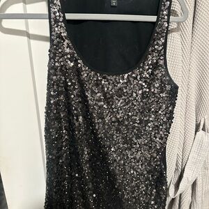 Express Black Sequin Top